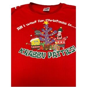 SpongeBob All I Want FChristmas Shirt Sz XL All I Want For Christmas Is …